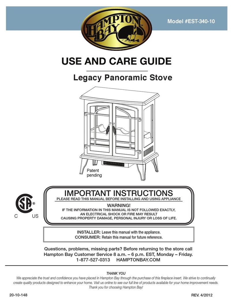 HAMPTON BAY Legacy EST-340-10 Use and care guide