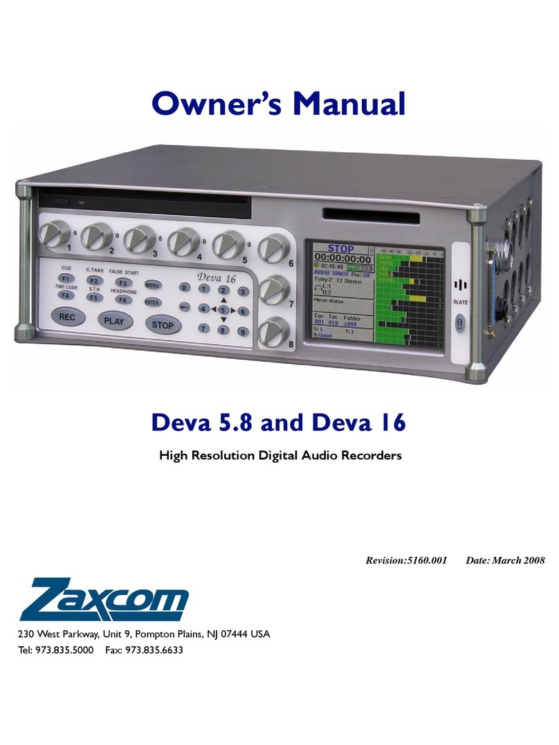 Zaxcom Deva 5.8 owner's manual