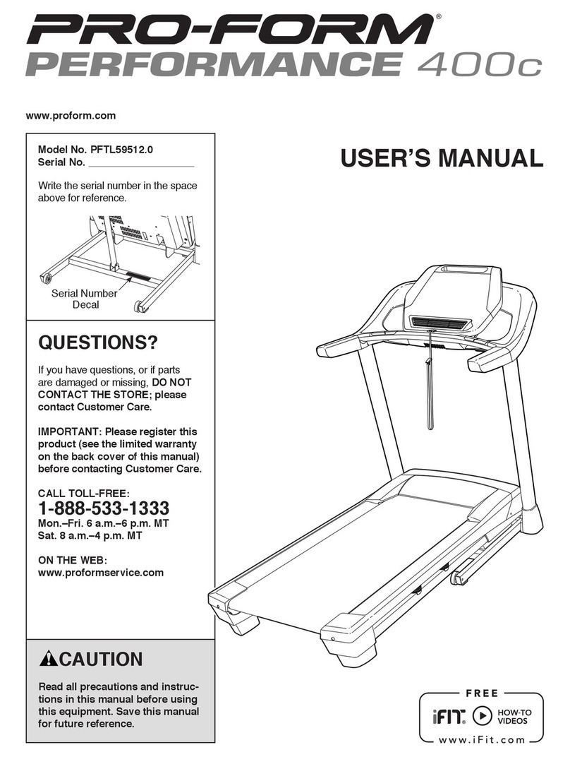 Pro-Form 400 C Treadmill User manual