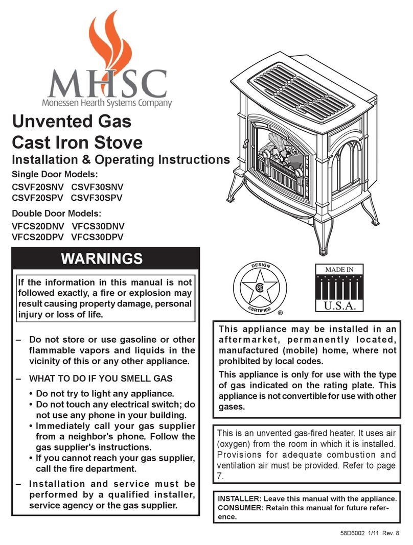 MHSC CSVF20SNV Installation & operating instructions