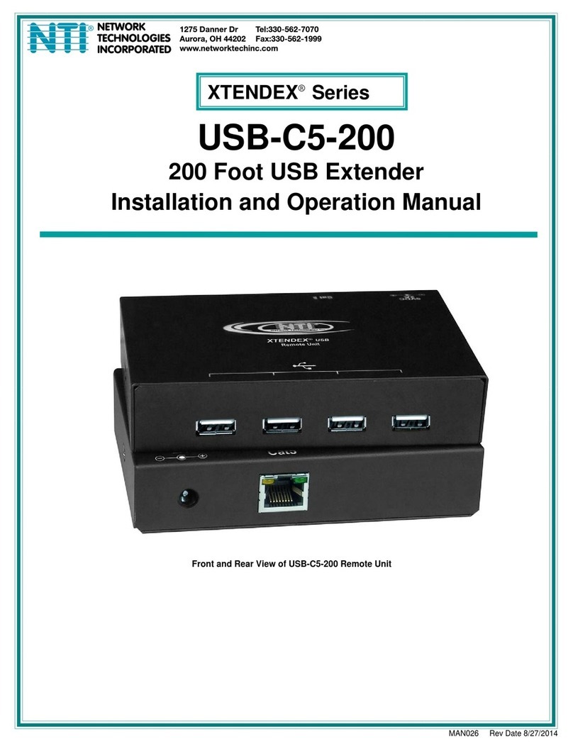 Network Technologies Xtendex USB-C5-200 User manual