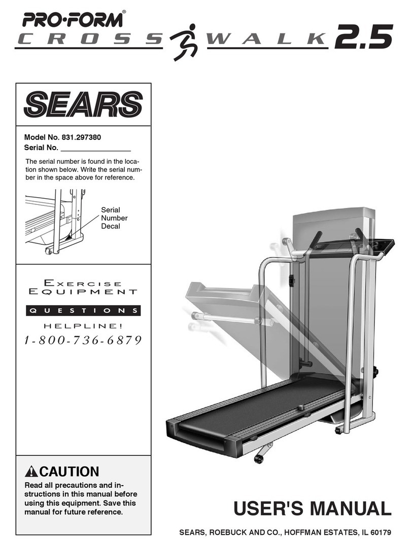 Pro-Form Cross Walk 2.5 User manual