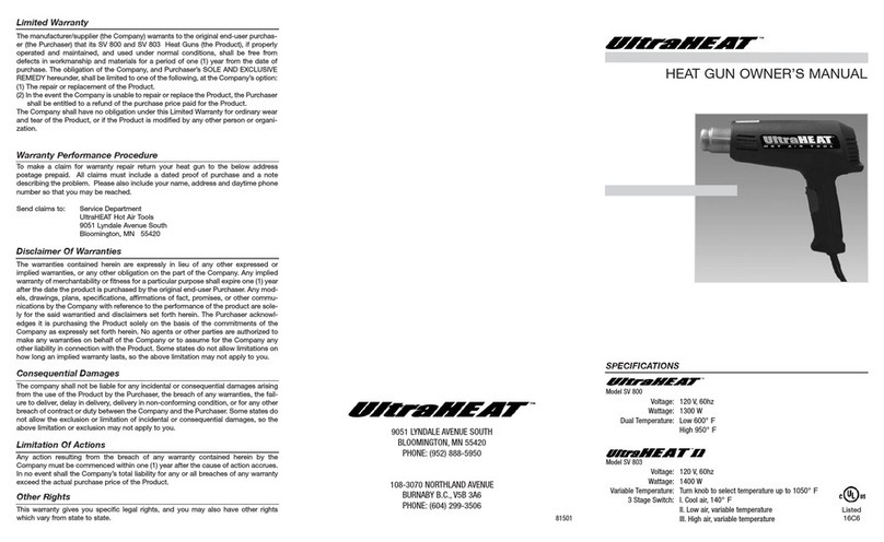 UltraHEAT SV 800 owner's manual