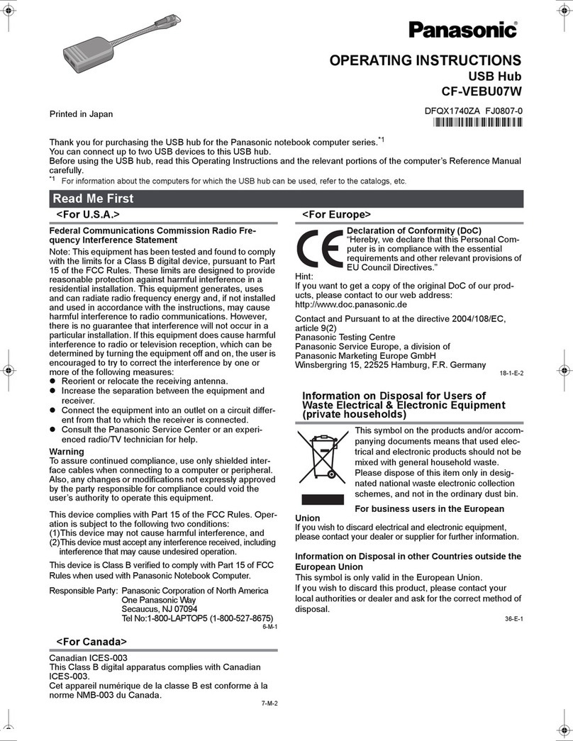 Panasonic CF-VEBU07W operating instructions