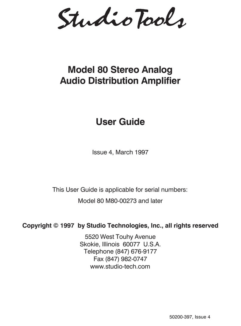 Studio Technologies 80 M80-00273 user guide