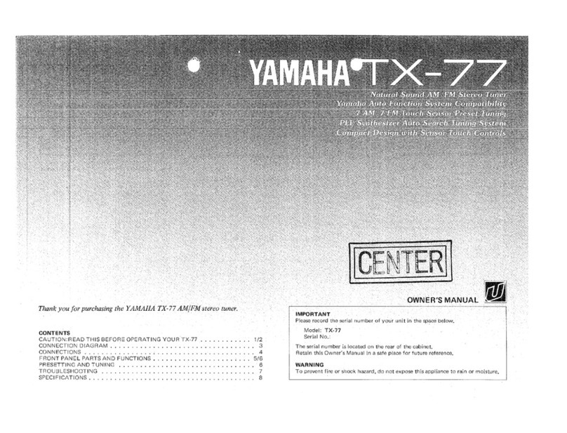 Yamaha TX-77 User manual
