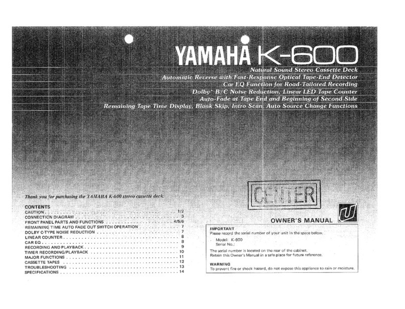 Yamaha K-600 User manual Yamaha K-600 User manual