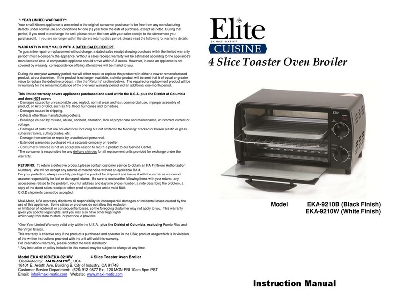 Maxi-matic Elite Cuisine EKA-9210B instruction manual