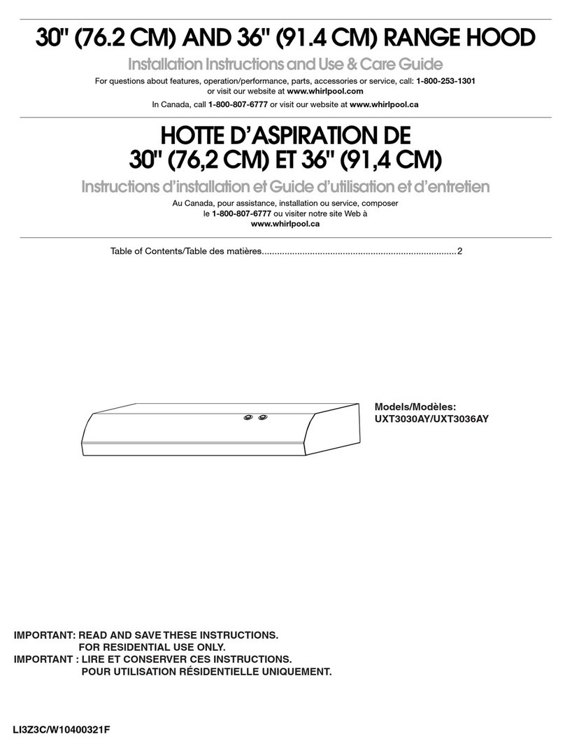 Whirlpool UXT3030AY Installation Instructions and Use & Care Guide Whirlpool UXT3030AY Installation Instructions and Use & Care Guide