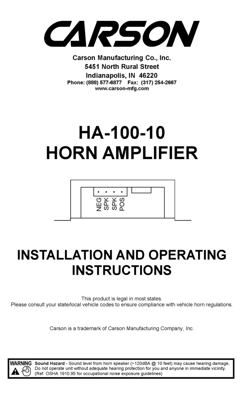 Carson HA-100-10 Installation and operating instructions