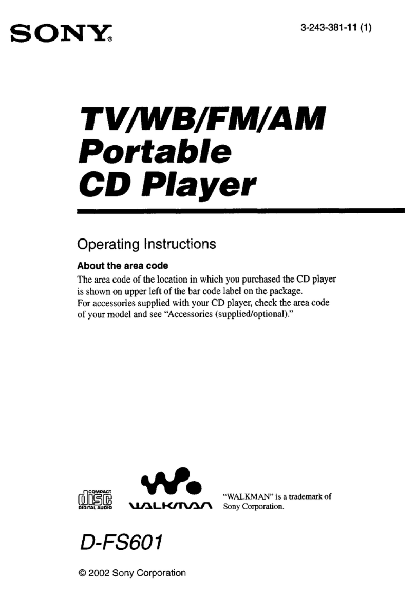 Sony Walkman D-FS601 operating instructions