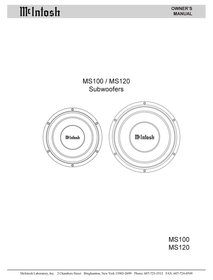 McIntosh MS100 User manual