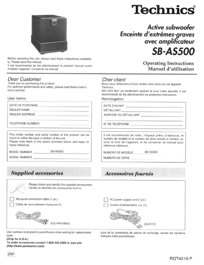 Technics SB-AS500 Operaing instructions