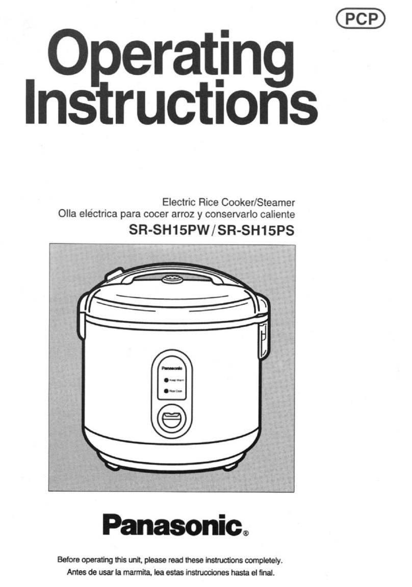 Panasonic SRSH15PW - RICE COOKER-LOW P Operaing instructions