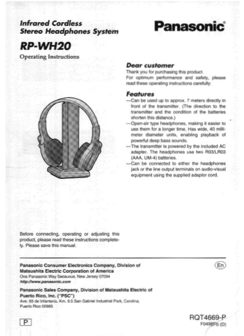 Panasonic RP-WH20 operating instructions