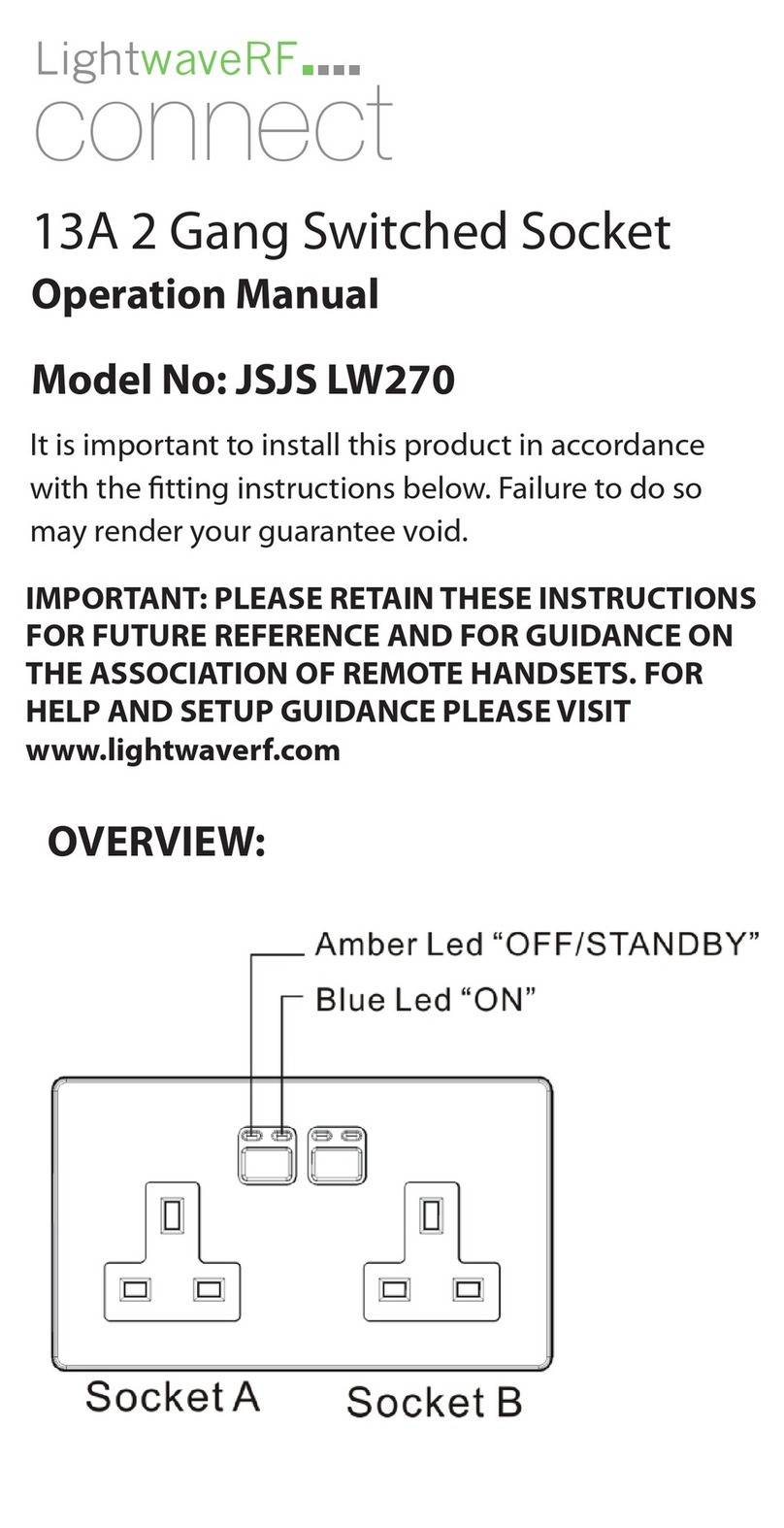 Lightwave JSJS LW270 Operation manual