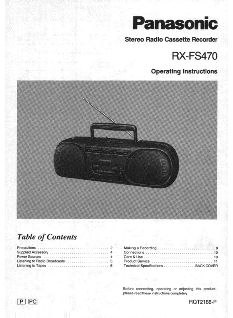 Panasonic RXFS470 - RADIO CASSETTE-LOW User manual Panasonic RXFS470 - RADIO CASSETTE-LOW User manual