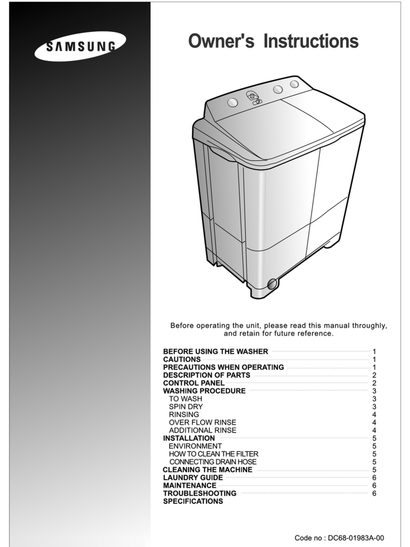 Samsung Washing machine Owner's instructions