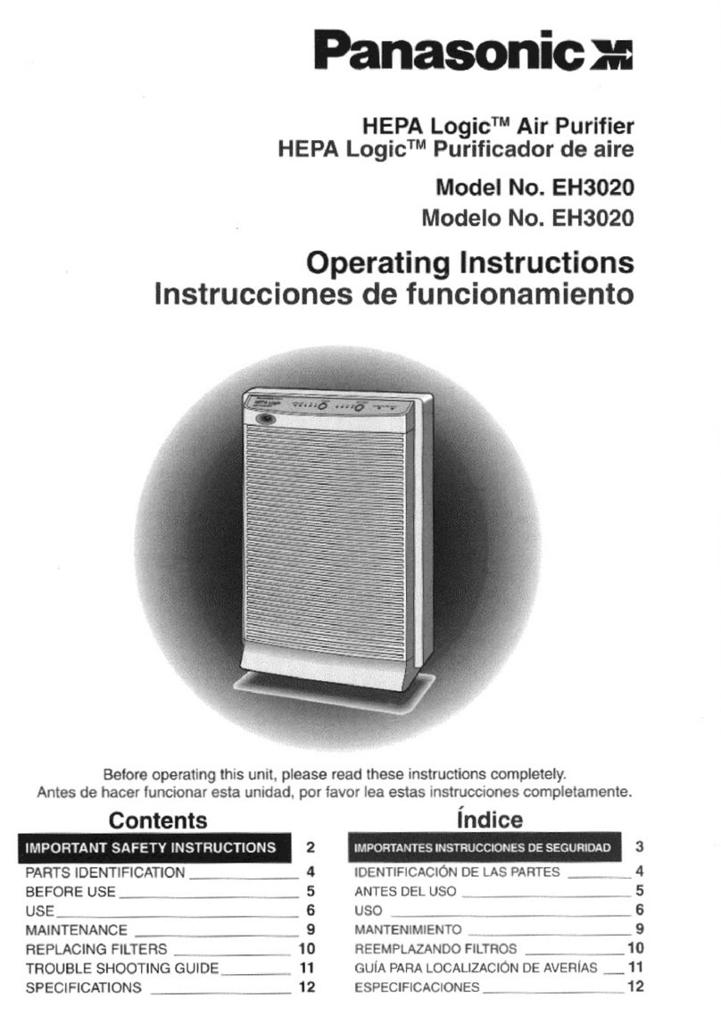 Panasonic EH3020 - AIR PURIFIER-PHCC operating instructions