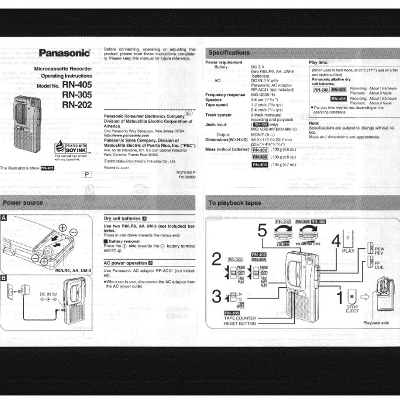 Panasonic RN-405 User manual