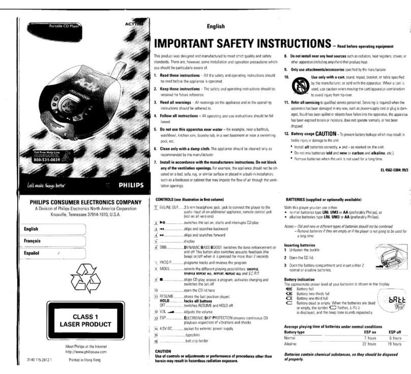 Philips ACT 7585 User manual