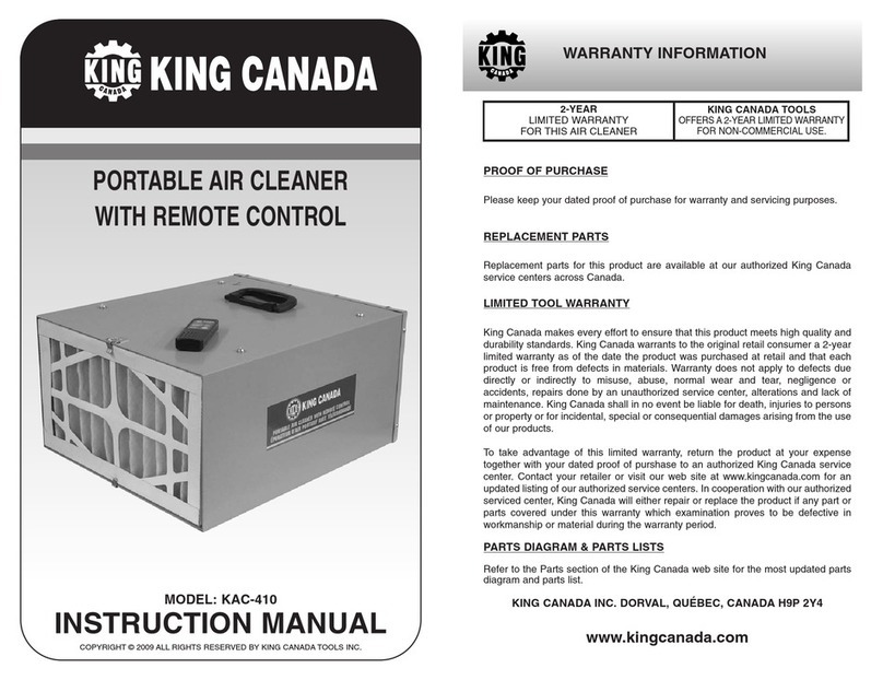 King Canada KAC-410 instruction manual