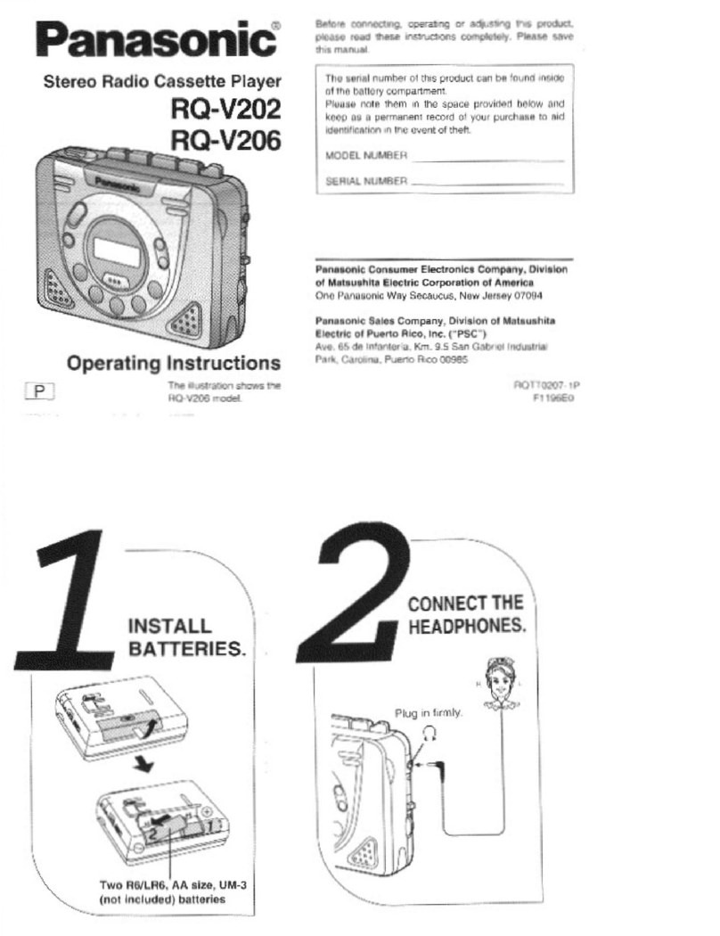 Panasonic RQ-V202 operating instructions