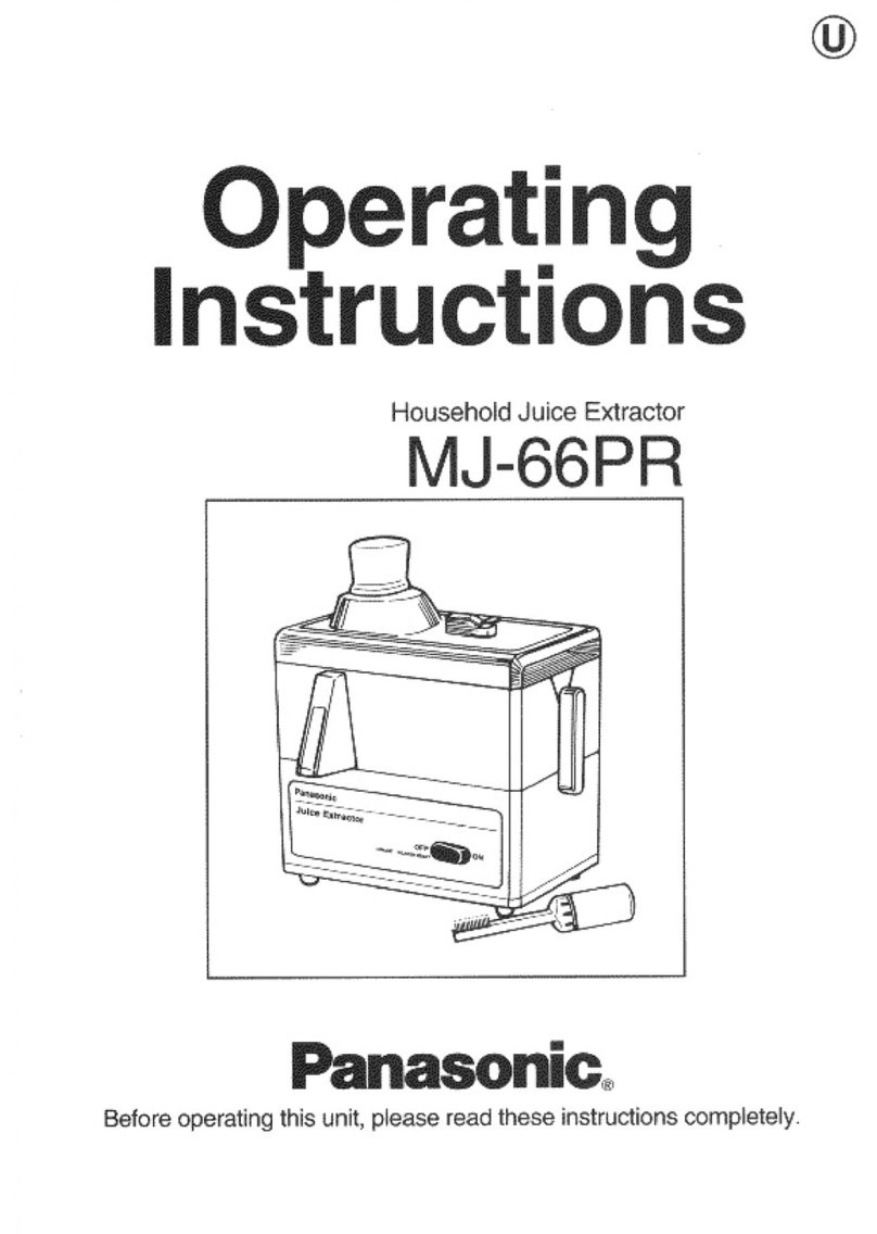 Panasonic MJ66PR - JUICE EXTRACTOR User manual
