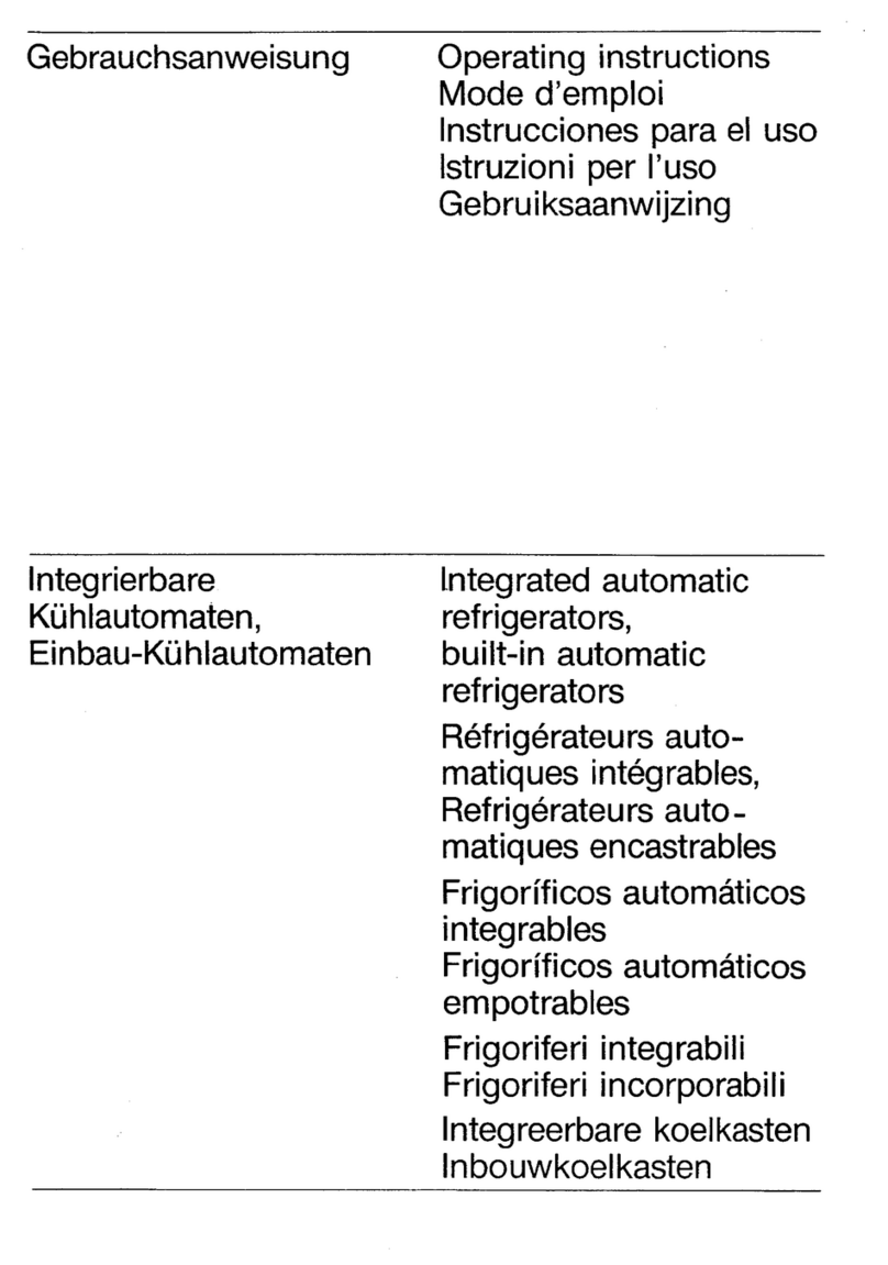 AEG Integrated automatic refrigerators User manual AEG Integrated automatic refrigerators User manual
