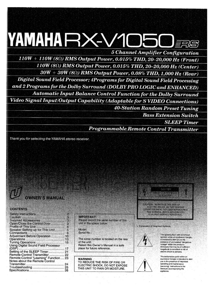 Yamaha RX-V1050 owner's manual