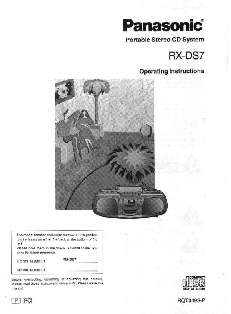 Panasonic RXDS7 - RADIO CASSETTE W/CD User manual