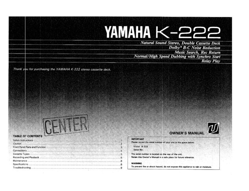 Yamaha K-222 owner's manual