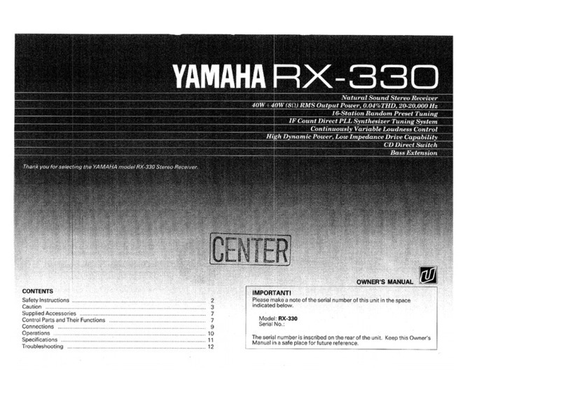 Yamaha RX-330 owner's manual
