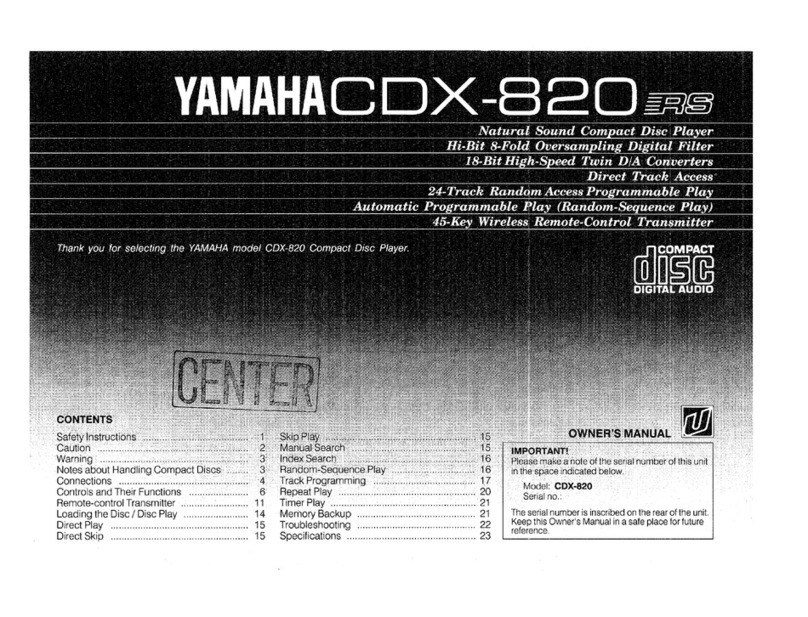 Yamaha CDX-820 owner's manual
