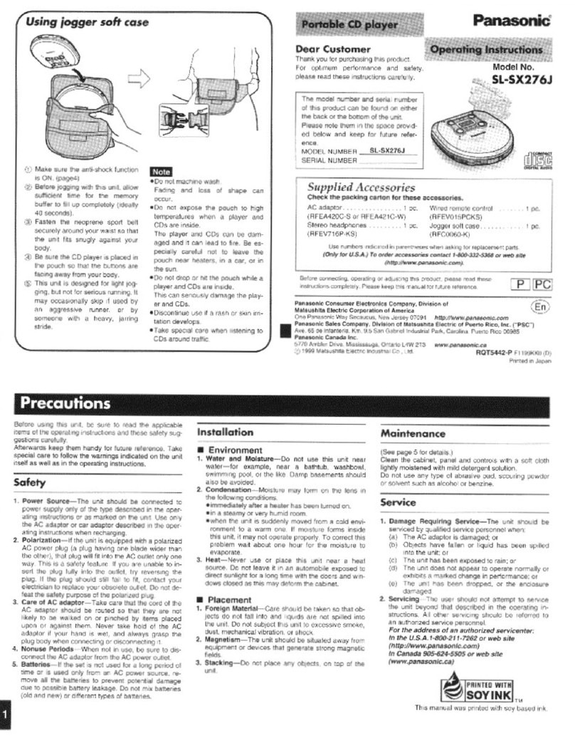 Panasonic SL-SX276J User manual Panasonic SL-SX276J User manual