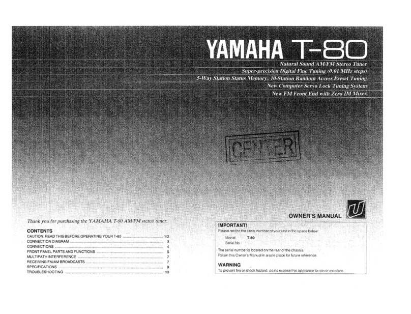 Yamaha T-80 User manual