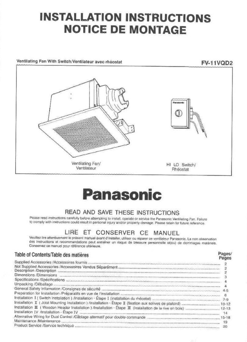 Panasonic FV-11VQD2 User manual