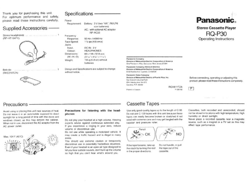 Panasonic RQ-P30 operating instructions