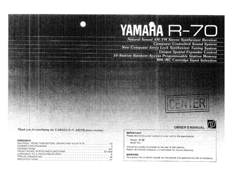 Yamaha R-70 owner's manual