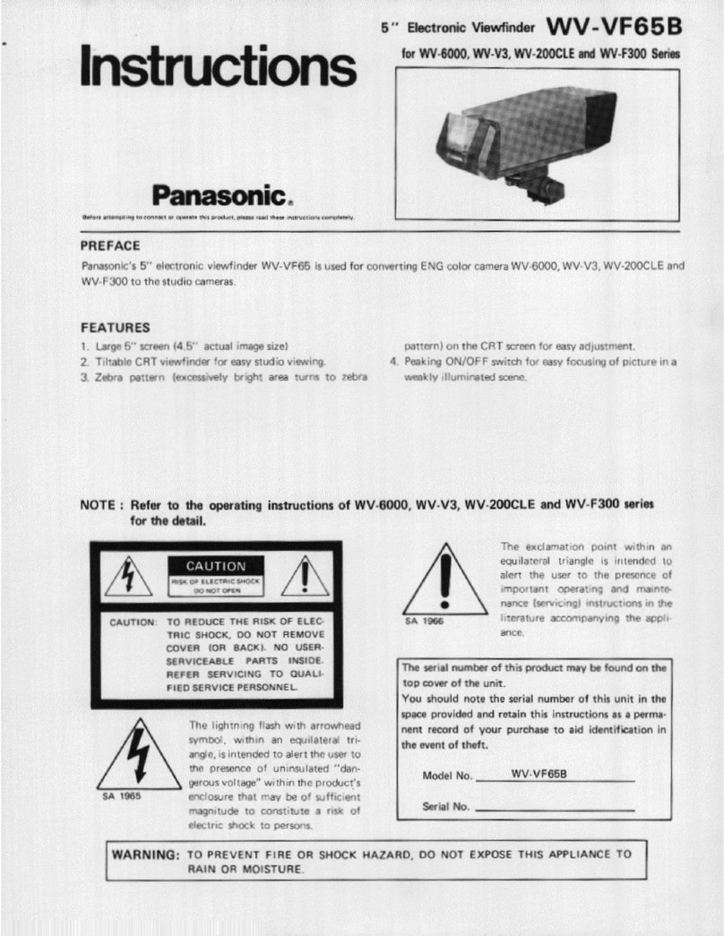 Panasonic WV-VF65B User manual