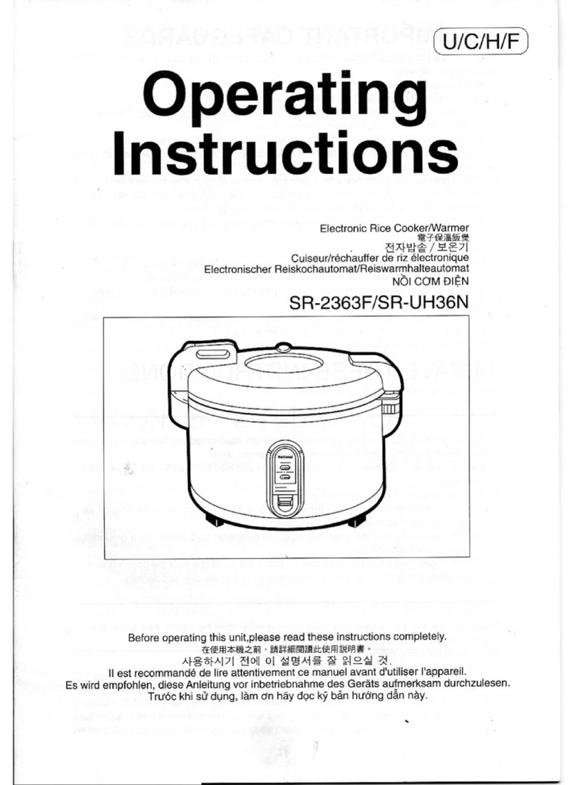 Panasonic SR2363F - SPS RICE COOKER/WARM operating instructions