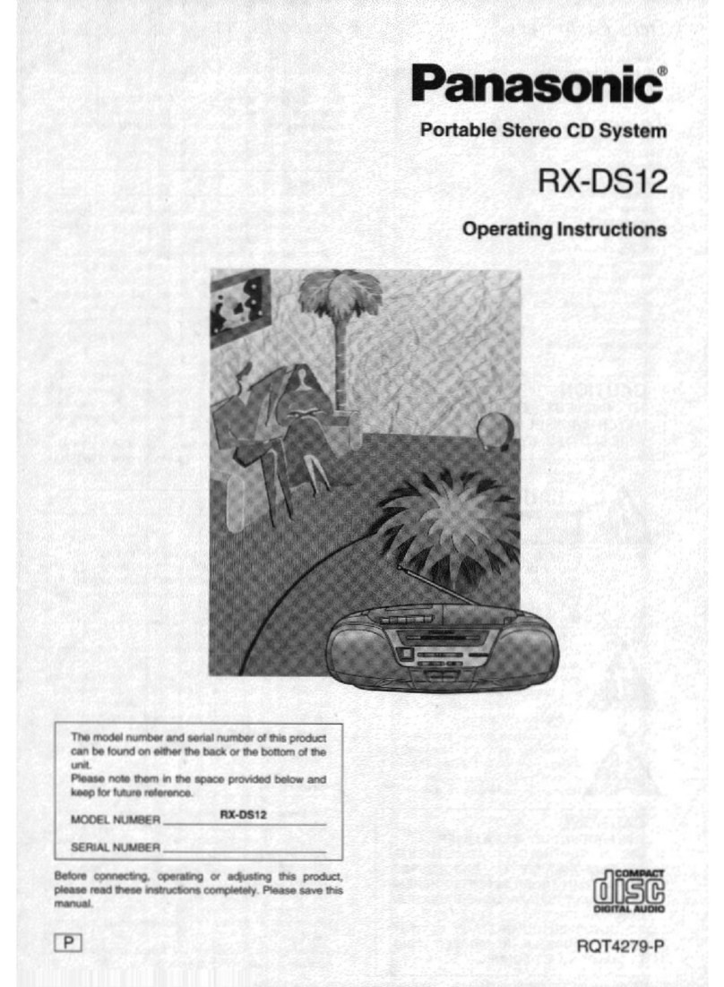 Panasonic RXDS12 - RADIO CASSETTE W/CD User manual