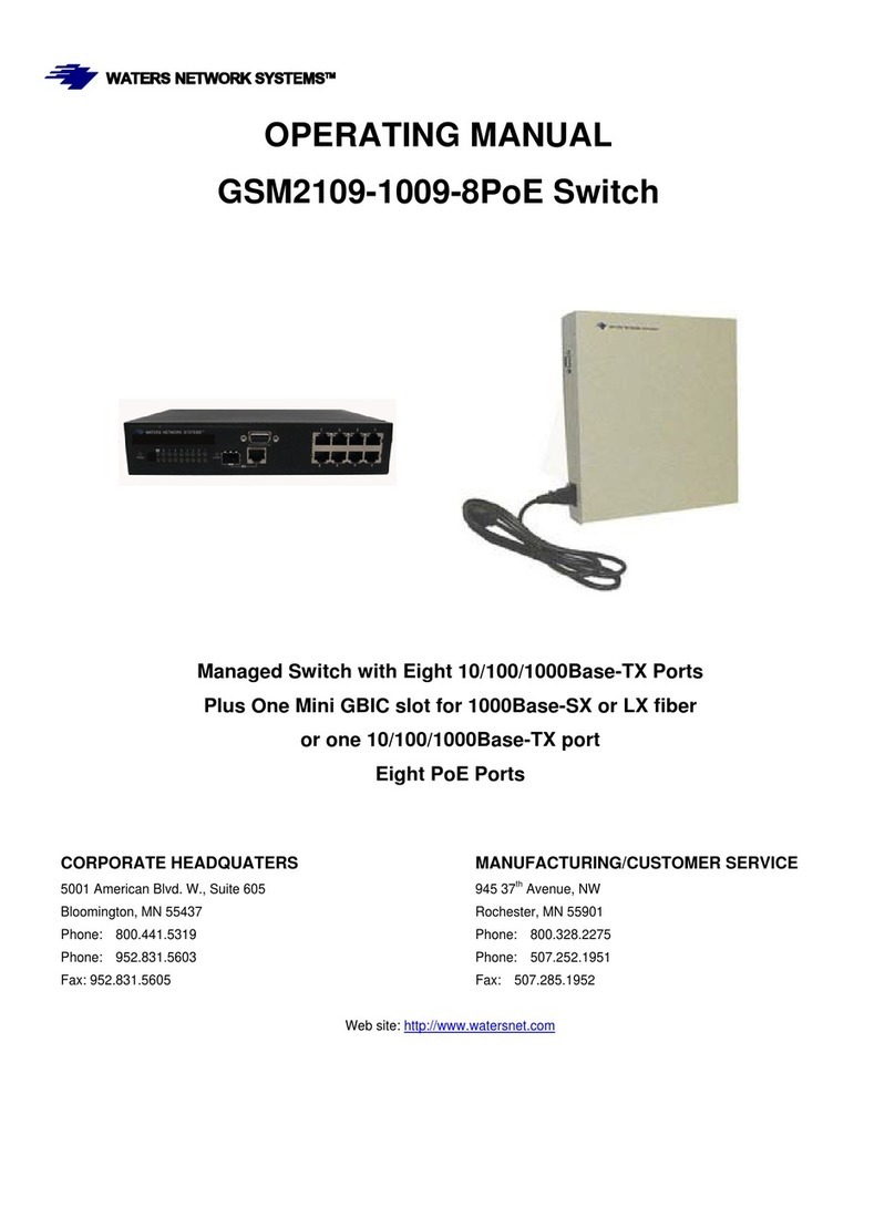 Waters Network Systems GSM2109-1009-8PoE User manual