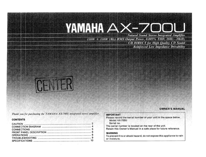 Yamaha AX-700U User manual Yamaha AX-700U User manual