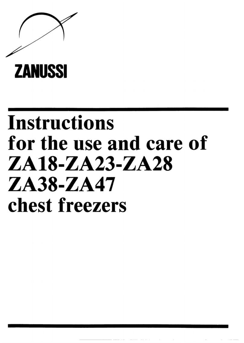 Zanussi ZA18 Instructions for the use and care Zanussi ZA18 Instructions for the use and care