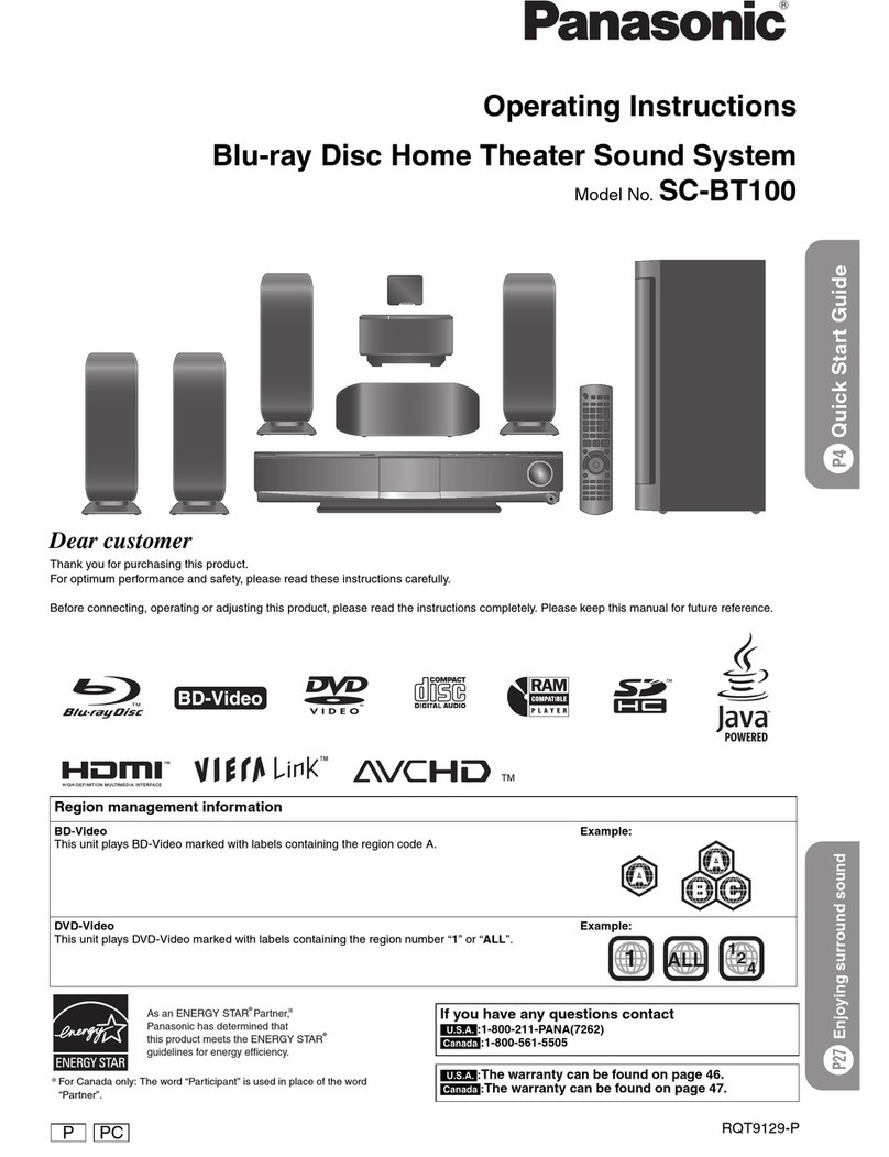 Panasonic SC-BT100 operating instructions