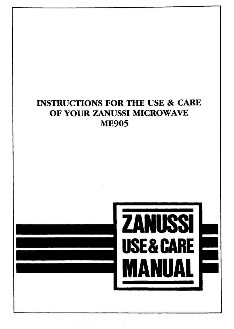 Zanussi ME905 Quick reference guide Zanussi ME905 Quick reference guide