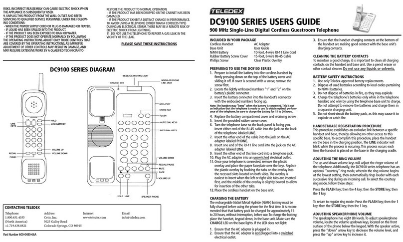 Teledex DC9100 Series User manual