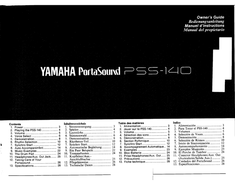 Yamaha PortaSound PSS-140 owner's guide