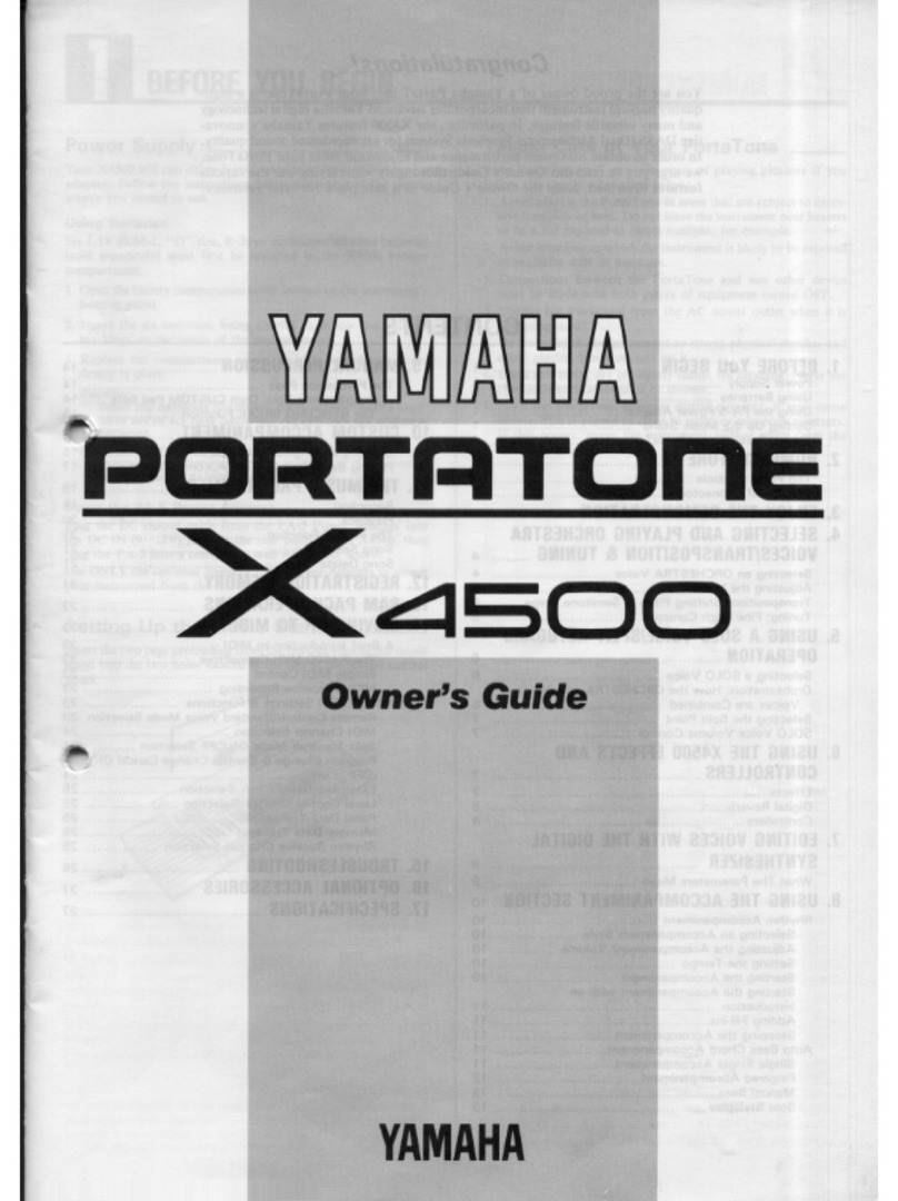 Yamaha Portatone X4500 owner's guide